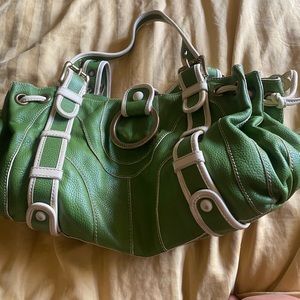 Isabella Fiore green/cream details medium purse